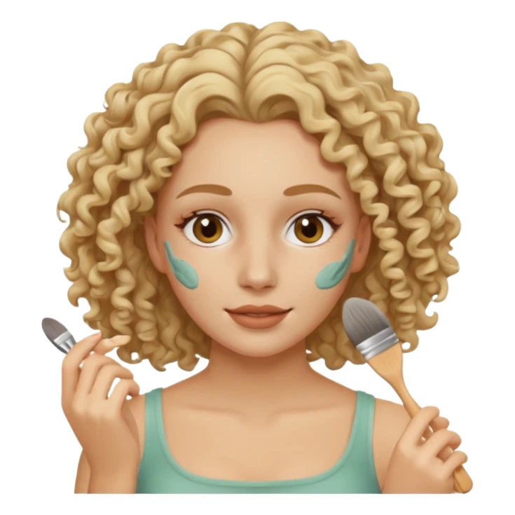 clay mask woman blond curly sticker