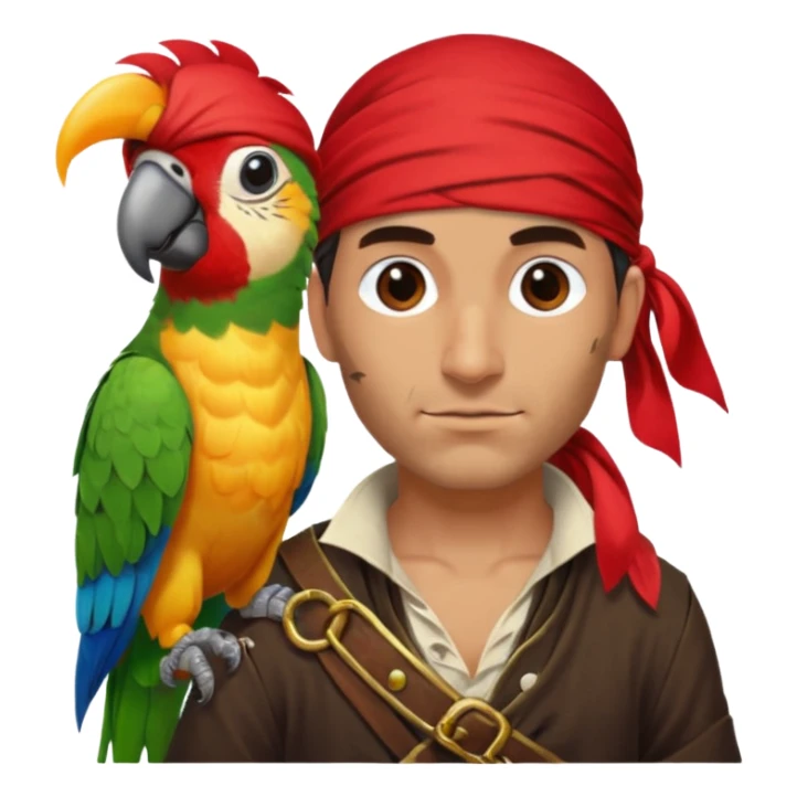 pirate and parrot sticker