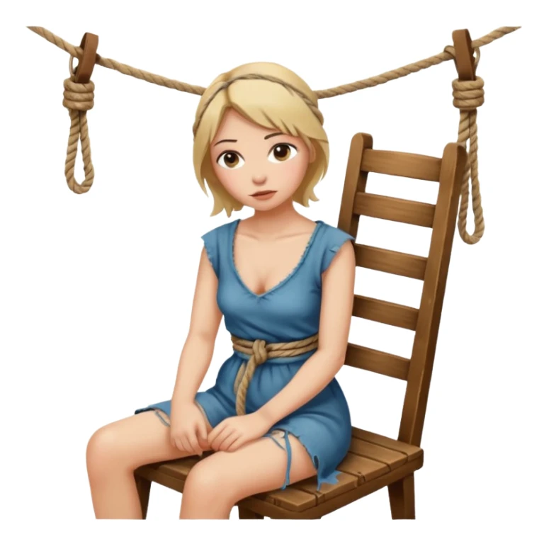 woman tied to a chair sticker