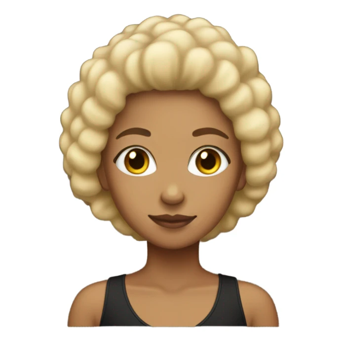 Tan girl with black and blonde afro sticker