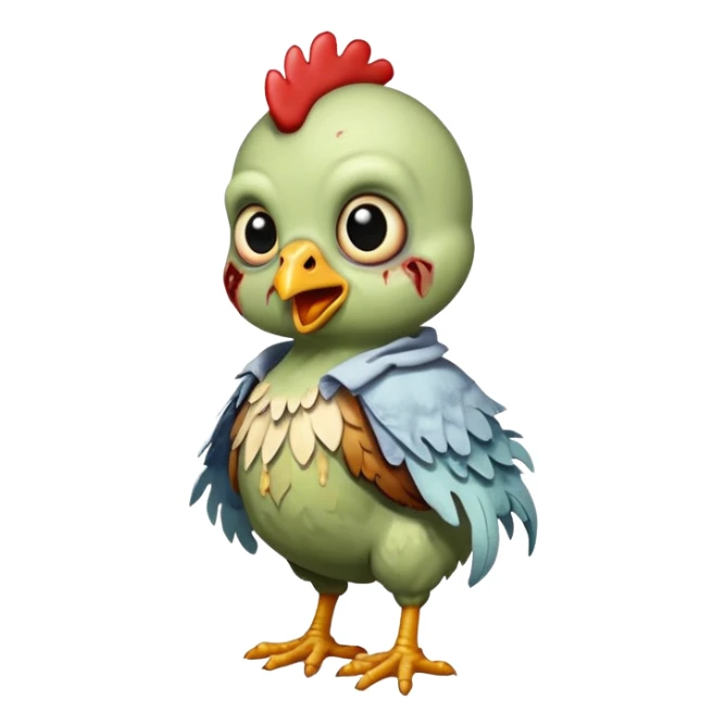 baby zombie on a chicken sticker