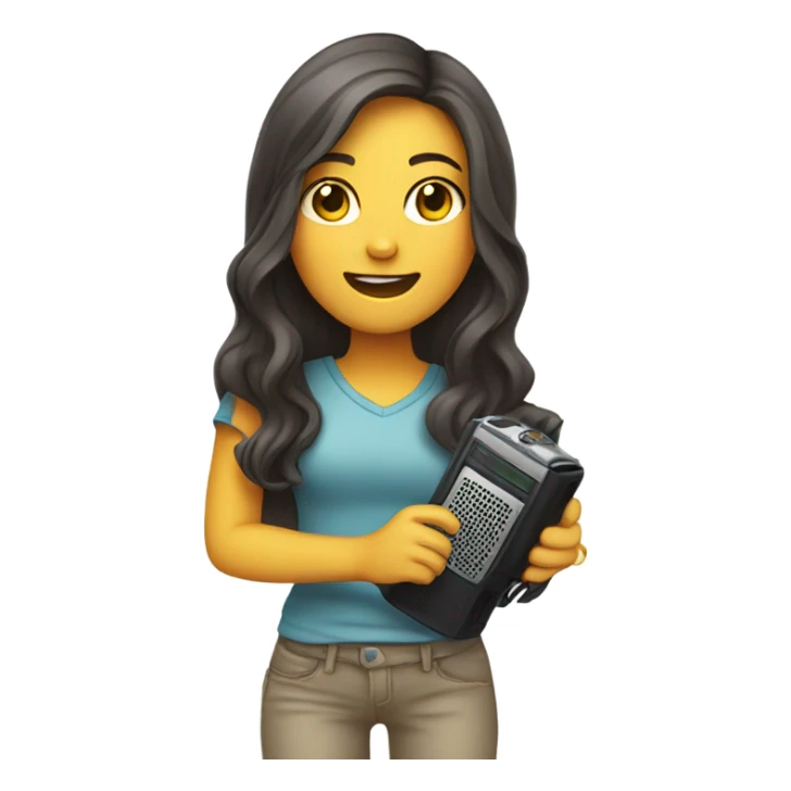 Voice recorder girl emoji sticker