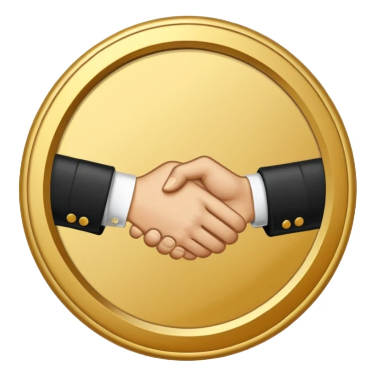 circular achievement style badge border for brand loyalist featuring a handshake and classy border  sticker