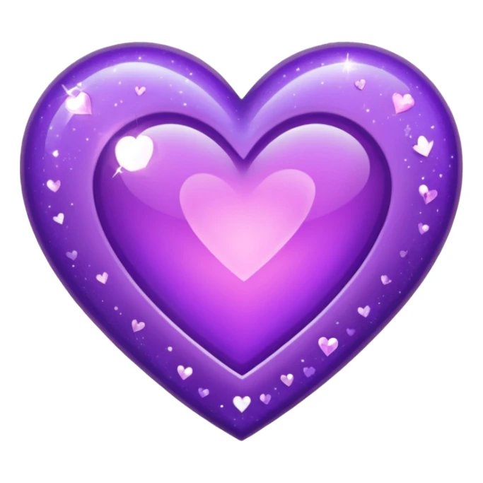 glitter purple and cian heart sticker