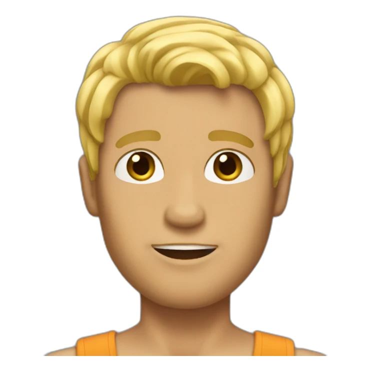 man with blonde hair and tanned skin sticker