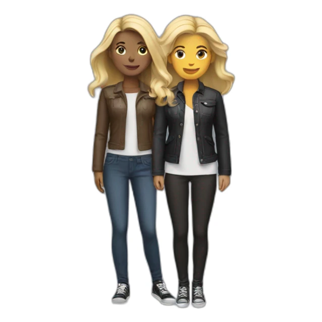 two-women-with-black-and-blond-hair sticker