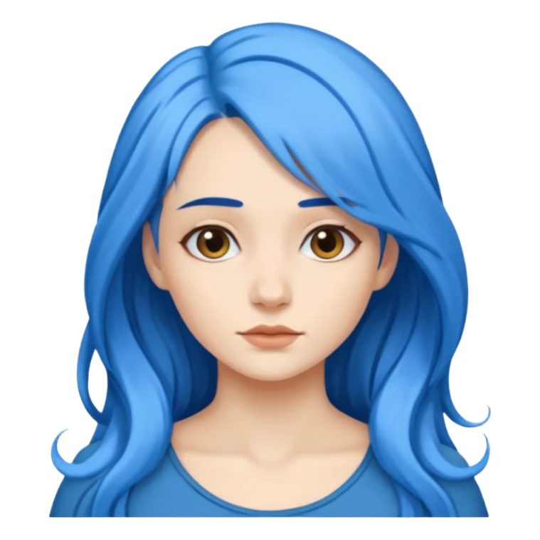 Kék haj, fehér nő sticker