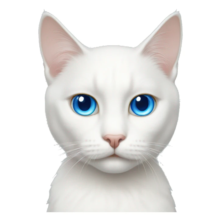 white cat one blue eye one gold eye sticker