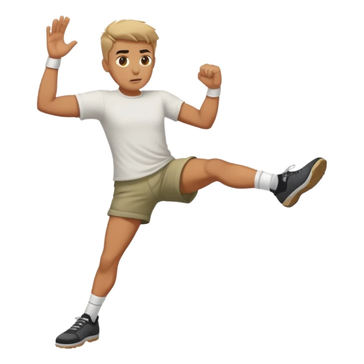 Man kicking a rock like a soccer ball  sticker