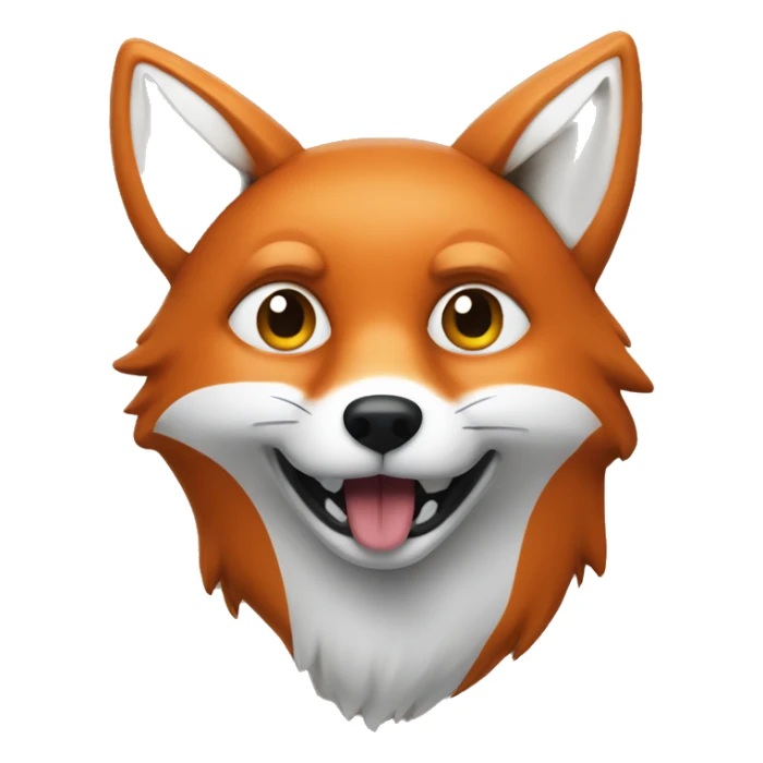Make a fox with a white spot around his eye inspired by the original fox emoji  sticker