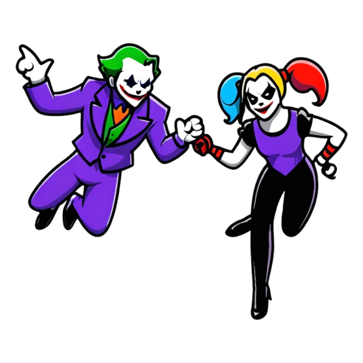 the Joker and Harley Quinn together sticker