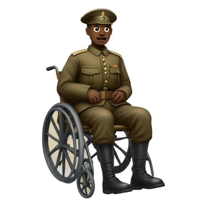 disabled injured ww1 soldier no leg sticker