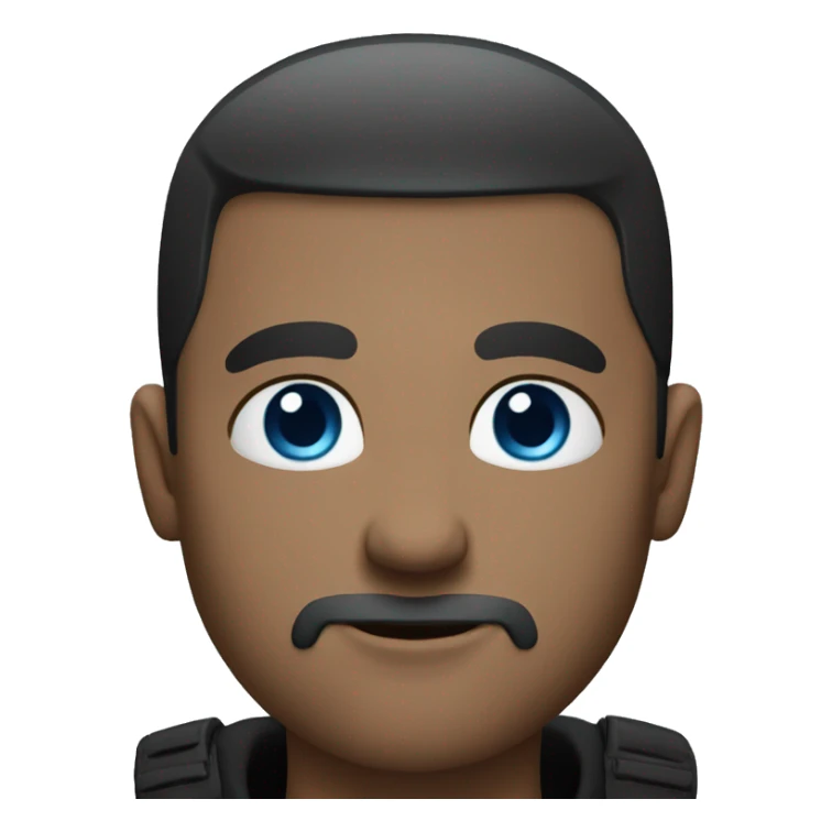 bald guy with blue eyes and stubble. black clothes sticker