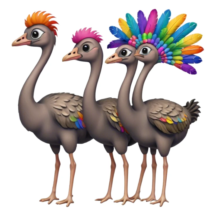 a pack of gay ostriches sticker