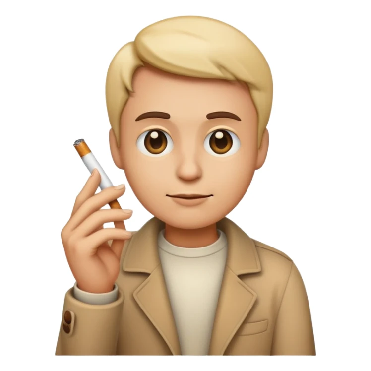 Emoji holding a cigarette in hand smocking sticker