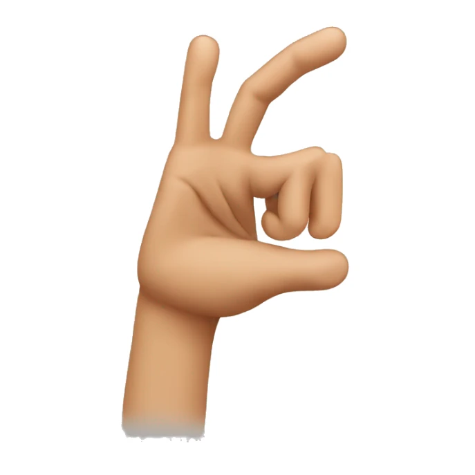 close the thumb, index and middle fingers sticker