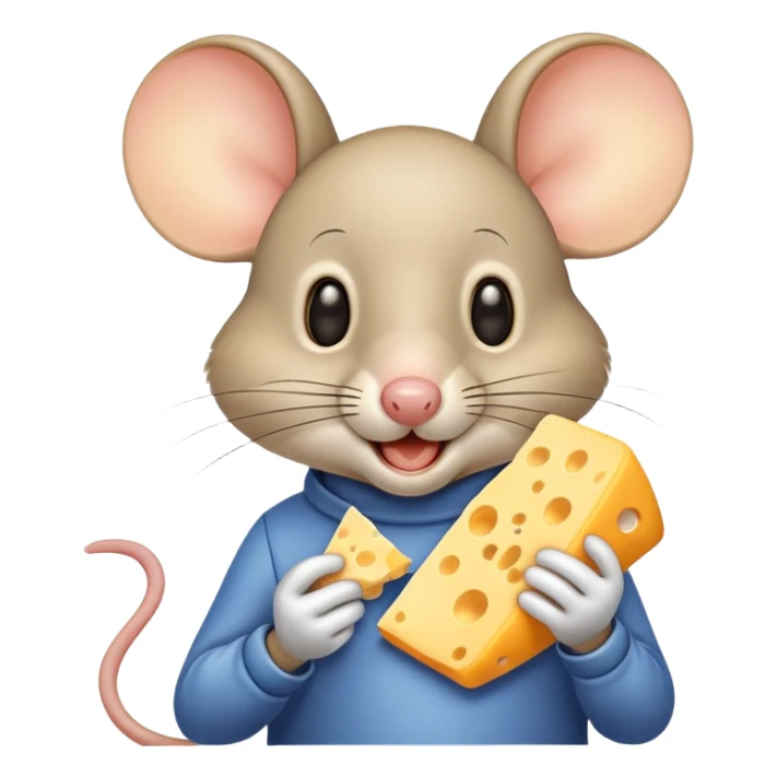 Jerry mouse from Tom and Jerry eating cheese sticker