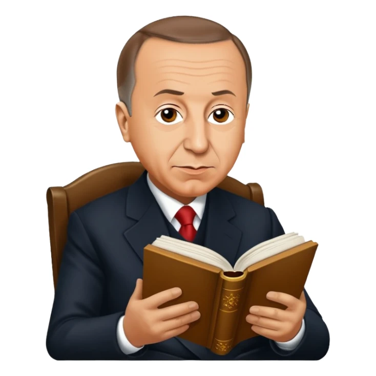 Recep Tayyip Erdoğan reading a book named "ZAM LİSTESİ" sticker