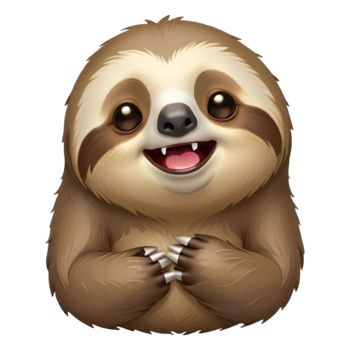 Cinematic Cute Yawning Sloth Portrait Emoji, Head tilted slightly with a dramatic, wide-open yawn, showcasing a languid, cuddly form with drowsy, half-closed eyes and an open, relaxed mouth, Simplified yet irresistibly adorable features, highly detailed, glowing with a soft, cozy glow, high shine, relaxed yet expressive, stylized with a dash of whimsical sluggish charm, soft glowing outline, capturing the essence of a drowsy yet affectionate sloth that appears ready to stretch out for a long nap! sticker