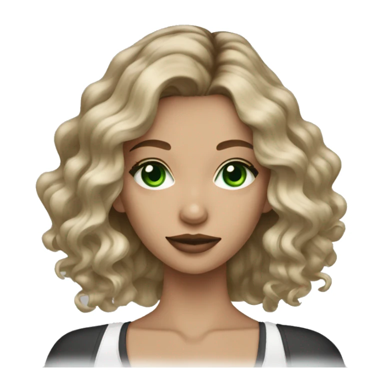 dark blonde balayage girl green eyes sticker