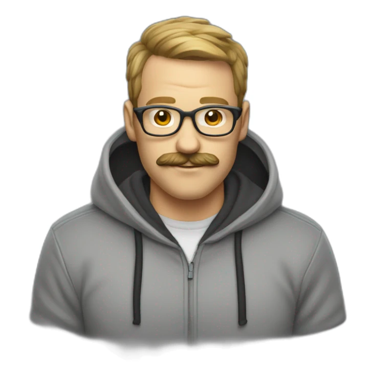 it nerd hoodie receding hairline and mustache sticker