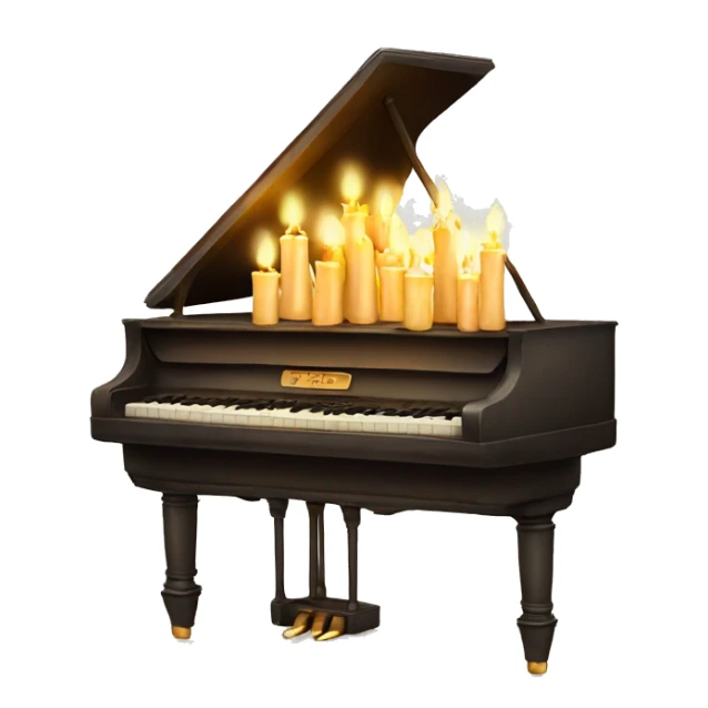 vintage piano with melted candles on top sticker