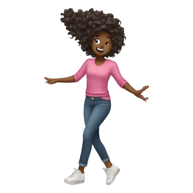 Girl doing a hair flip sticker