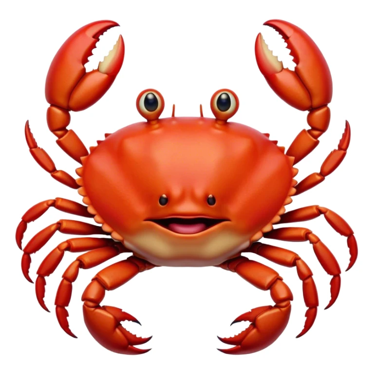 Cinematic Comical Red Crab Portrait Emoji, Head tilted dramatically with an exaggeratedly amused expression, featuring a vibrant, angular carapace with bold, expressive pincers and wide, comically animated eyes full of playful disbelief, Simplified yet hilariously expressive features, highly detailed, glowing with a slightly sassy oceanic glow, high shine, dramatic yet playful, stylized with an air of quirky coastal mischief, soft glowing outline, capturing the essence of a meme-worthy red crab that looks ready to pinch its way into viral fame! sticker
