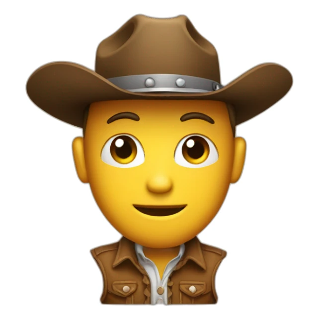 cowboy with two hats stacked on top of each other sticker