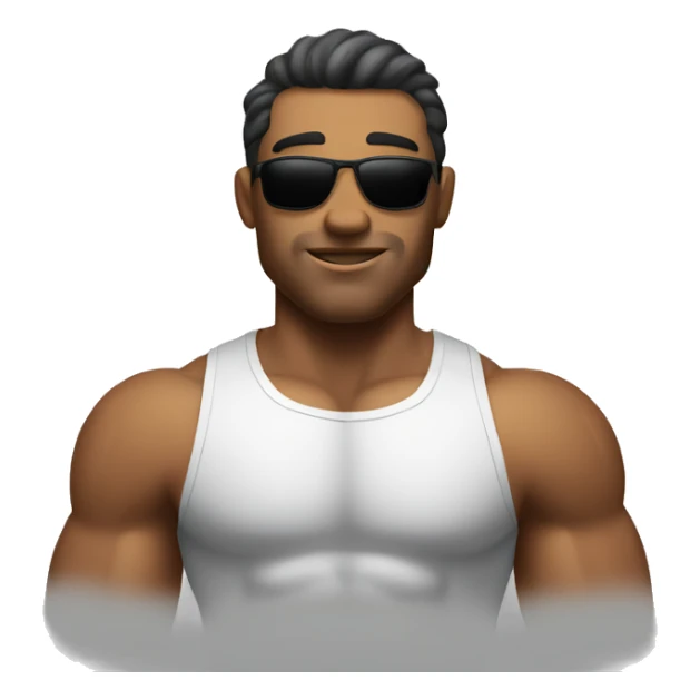 muscular guy with shirt in city sun sticker