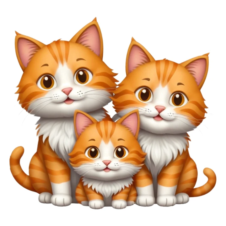 two big happy cats with four little happy cats sticker