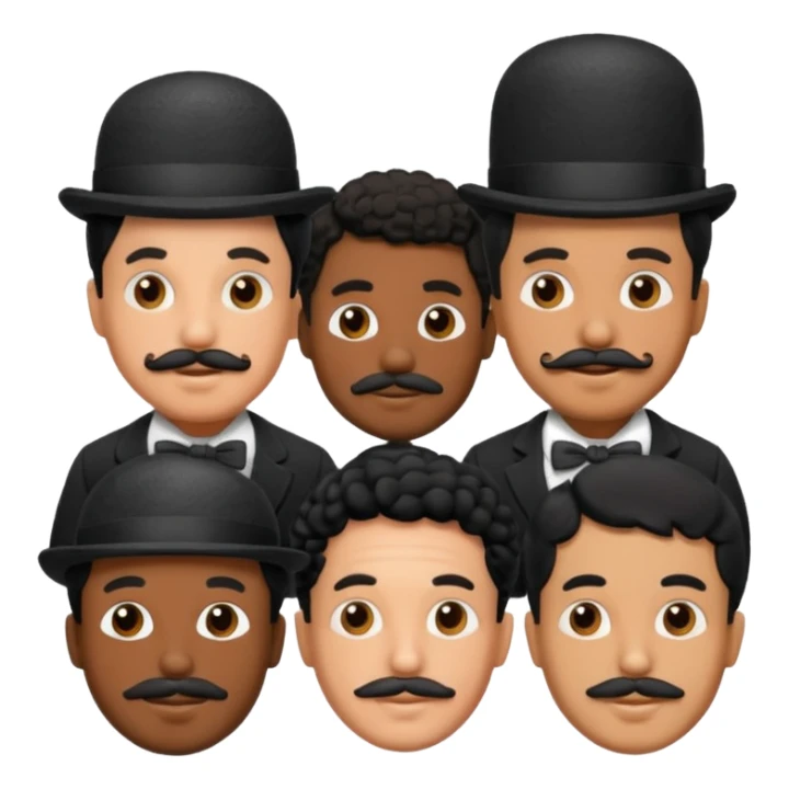 Black men wirh Charlie Chaplin mustache sticker