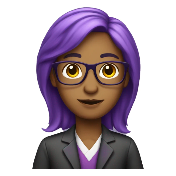 teacher with purple hair sticker