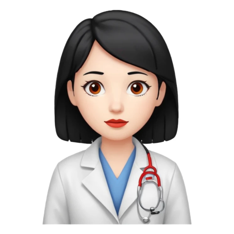 doctor with black hair and red hairclips  sticker