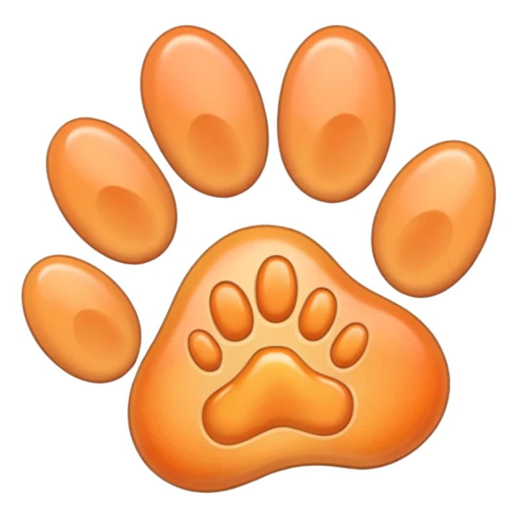 a very light pale pastel apricot pawprint sticker