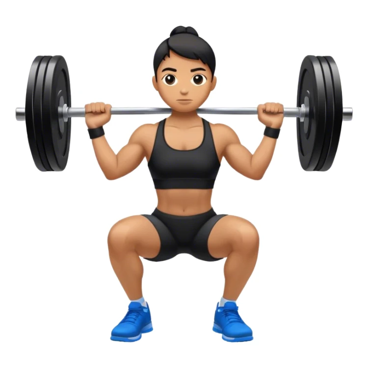 black clothes blue shoes barbell squats sticker