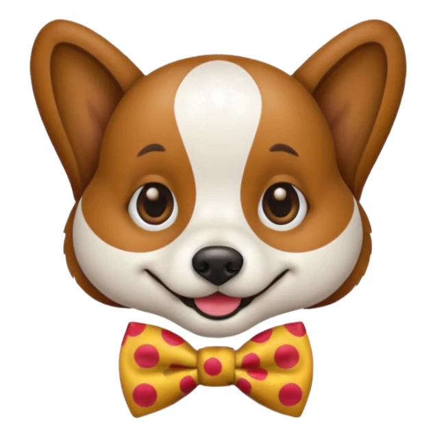 Dog clown with painted nose, bow tie sticker