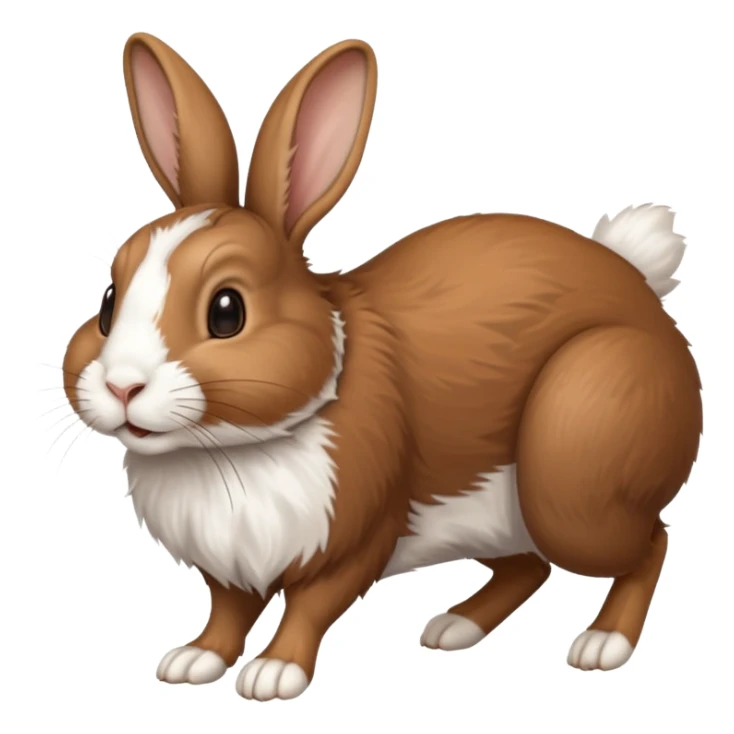 High resolution of a running farm rabbit sticker