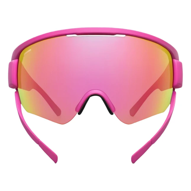 sporty pink shield visor sunglasses with chunky oversized frame, athletic design, sturdy thick appearance, one-piece lens sticker