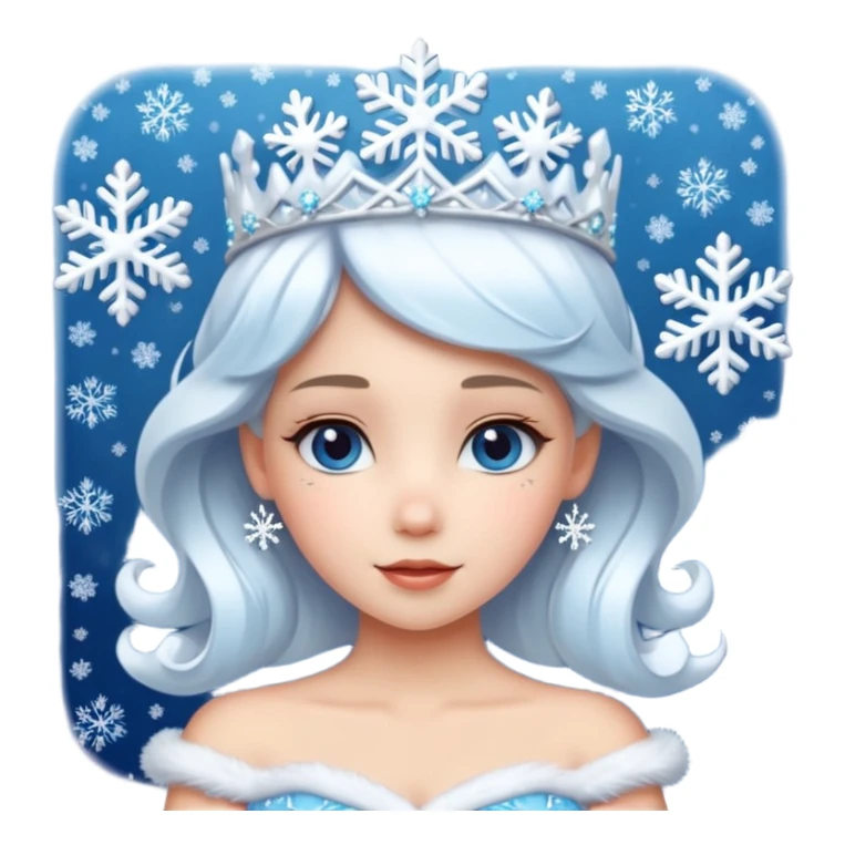 snow princess wearing snow chirsmas clothes looking at the front sticker