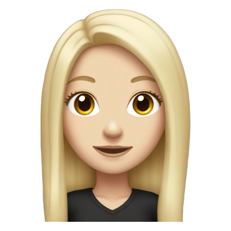 tall white girl with black long hair sticker