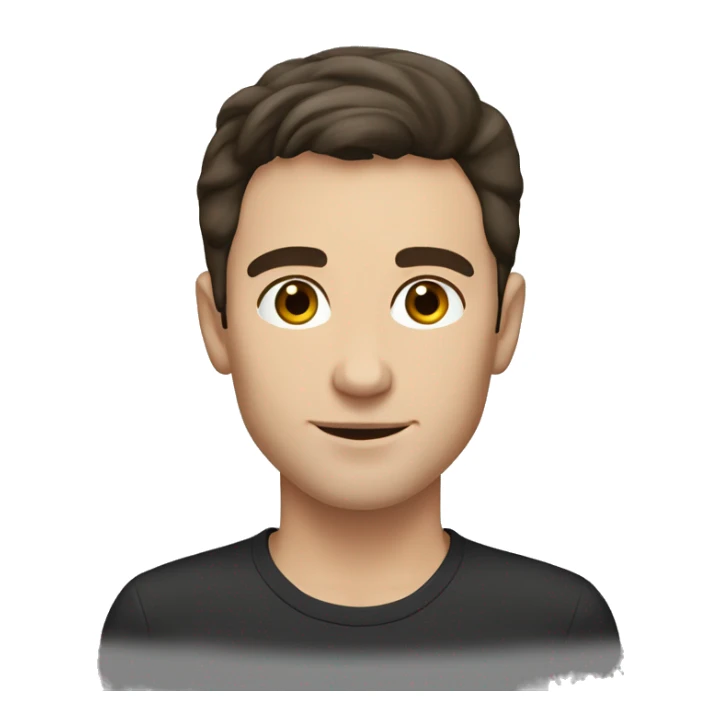 young caucasian man, dark brown hair, shaved elegant sticker