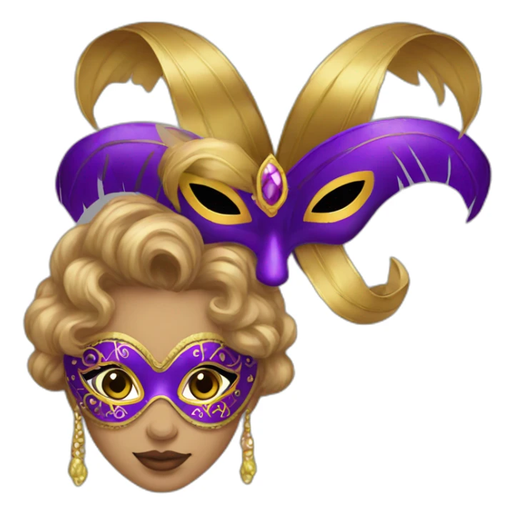 girl mardi gras mask neutral skin sticker