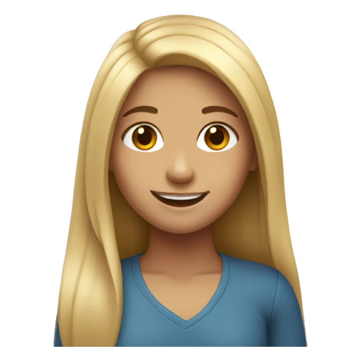 girls with long hair smiling sticker