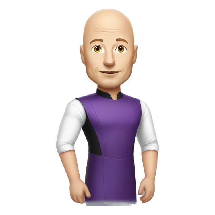 Elon musk bald with a purple dress sticker