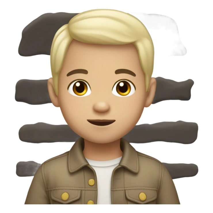 Hispanic toddler boy black hair and light pale skin sticker