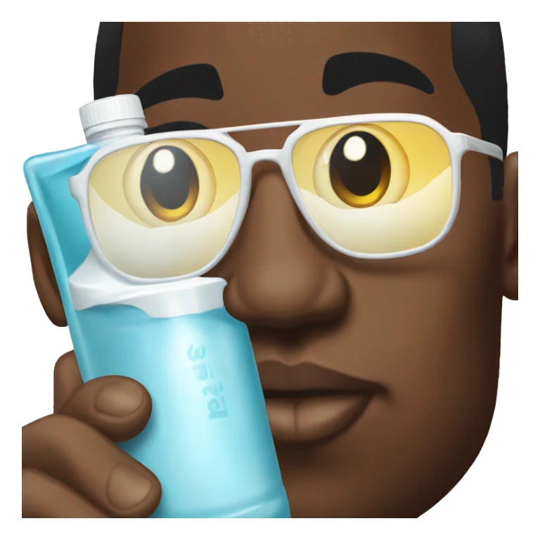 P Diddy wearing sunglasses holding baby oil sticker