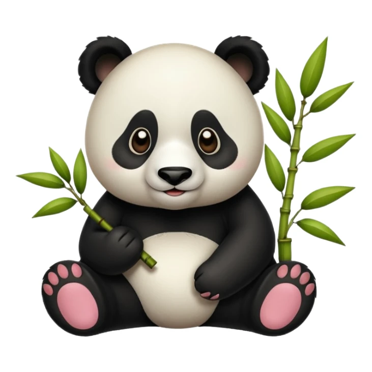 Tatlı kahverengi ve beyaz panda bambulu sticker