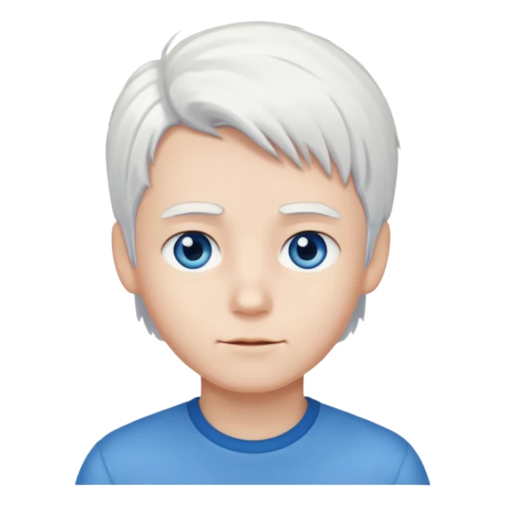 pure white hair, cute Boy sticker