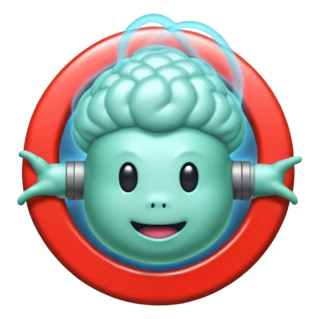 brain with a "Ghostbusters"-style circle around it with a line over it sticker
